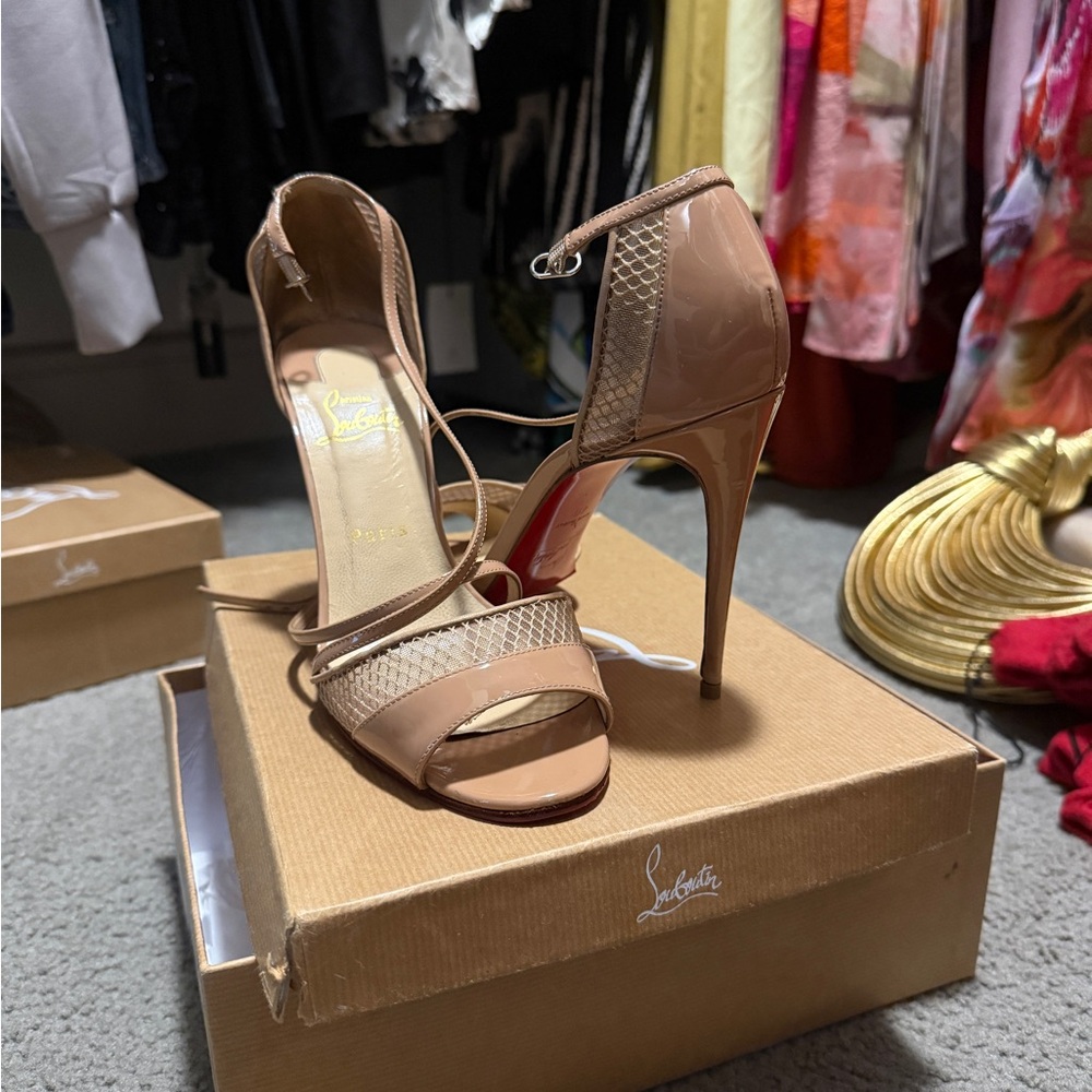 Christian Louboutin SLIKOVA 100 PATENT/RETE MINI RESILLE/KID